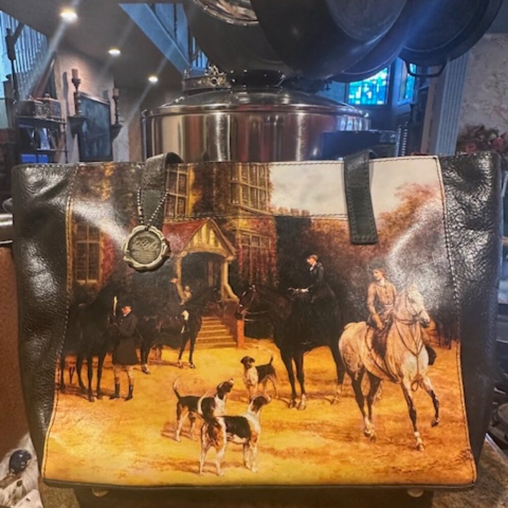 NWT Patricia Nash Varsi Country Ride Equestrian Leather Tote.